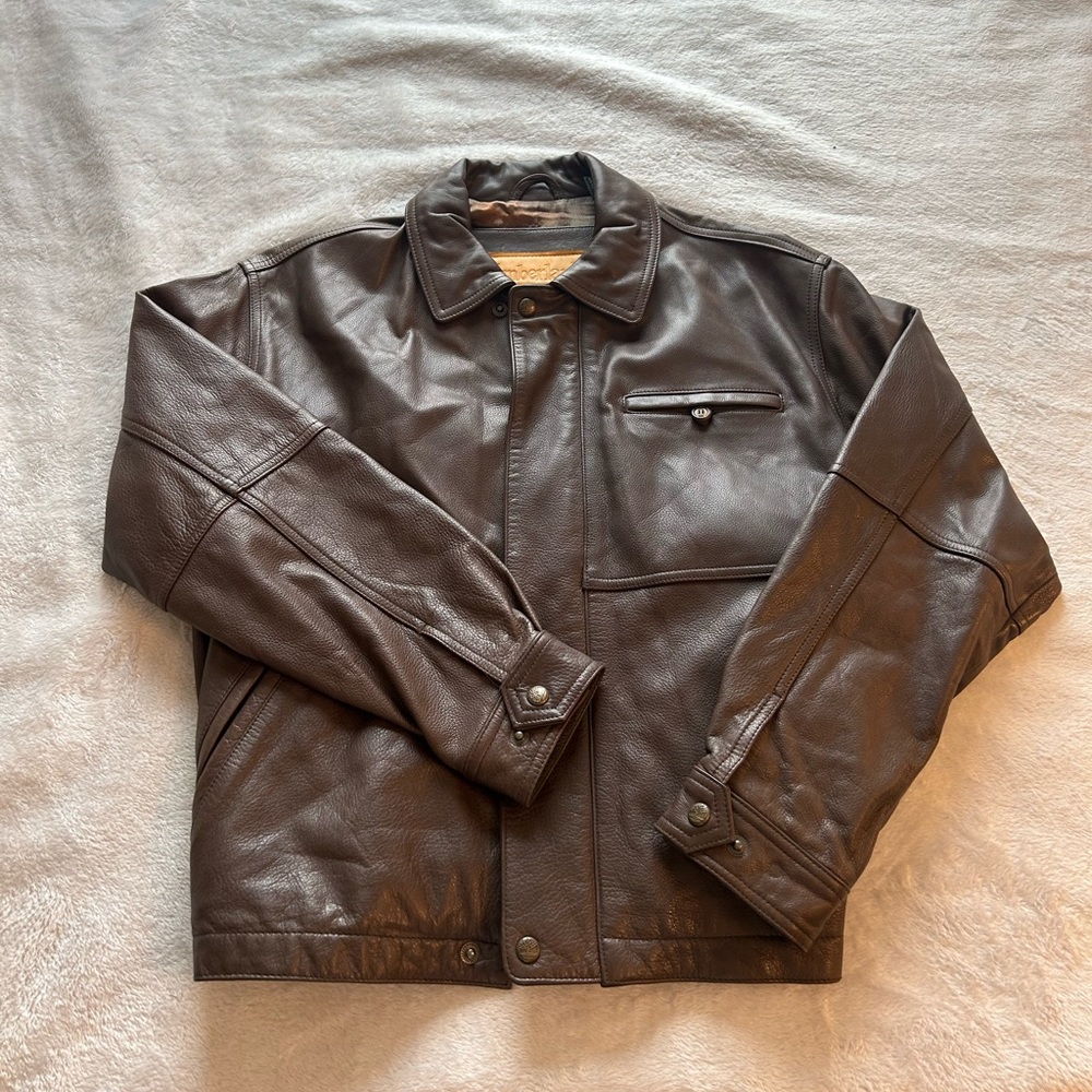 Vintage Timberland Leather Bomber Jacket